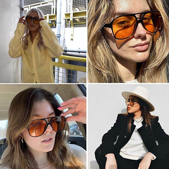 Trendy unisex retro aviator solbriller, et must for mote og UV400 øyevern.