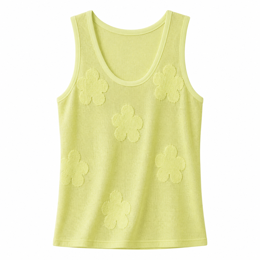 Stilren dame camisole topp med U-hals, i myk strikket kvalitet. En essensiell sommer basic.