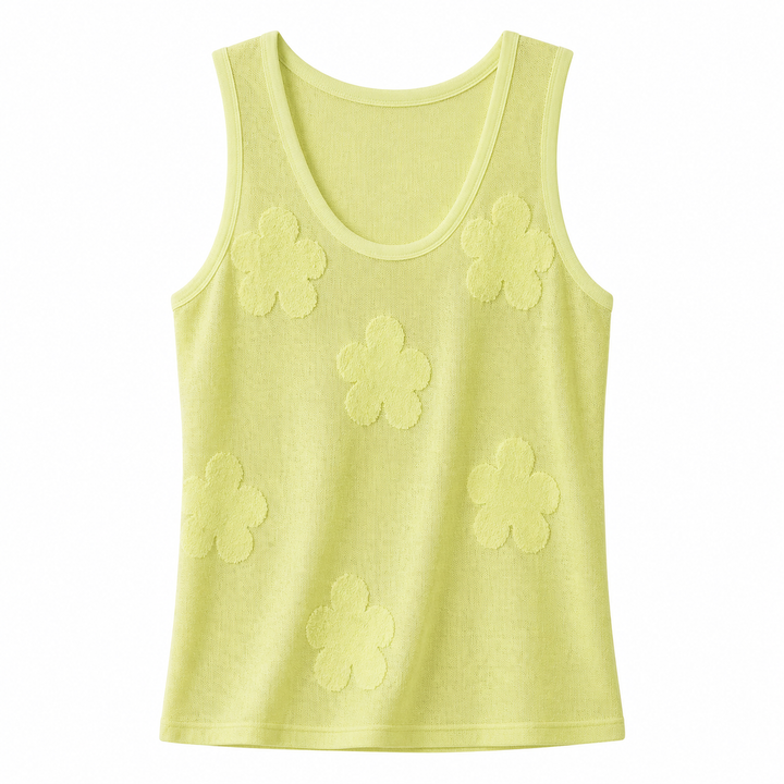 Stilren dame camisole topp med U-hals, i myk strikket kvalitet. En essensiell sommer basic.