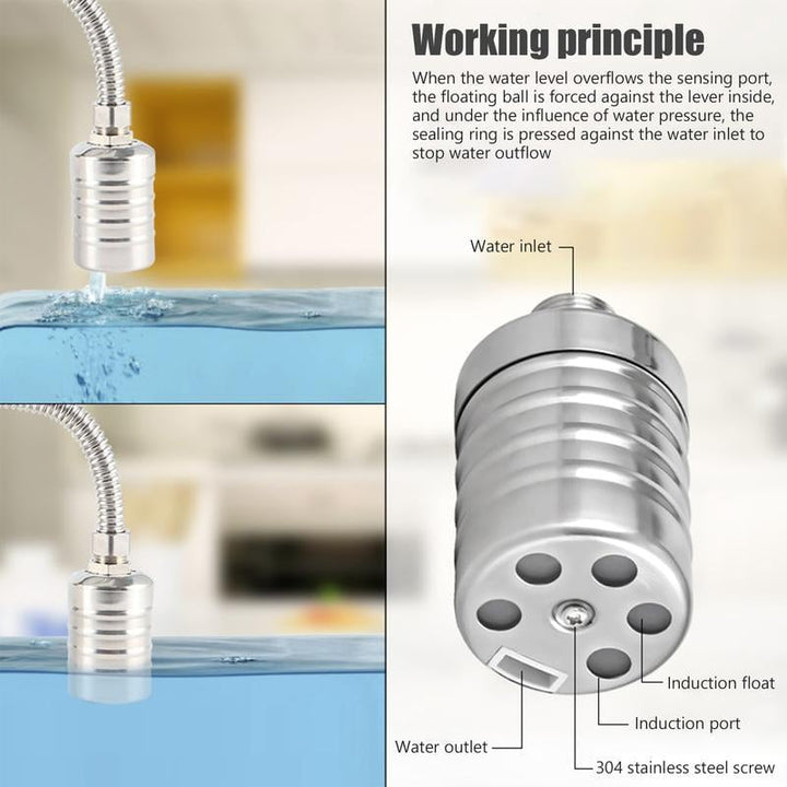 Automatisk flyteventil for tank, laget av rustfritt stål, optimal for vannkontroll.