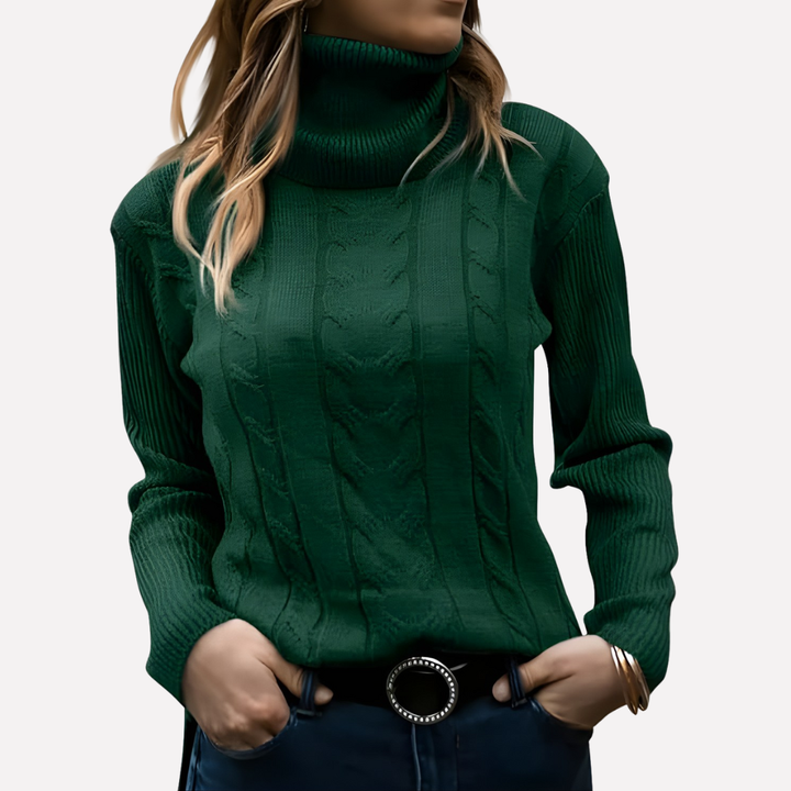 Grå turtleneck pullover for kvinner, behagelig og allsidig. Ideell for hverdag.