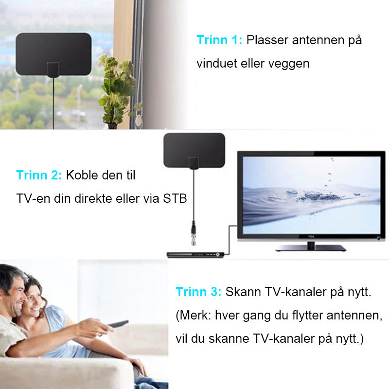 Nyt gratis lokale TV-kanaler i 4K-kvalitet med denne digitale innendørs HDTV-antennen.