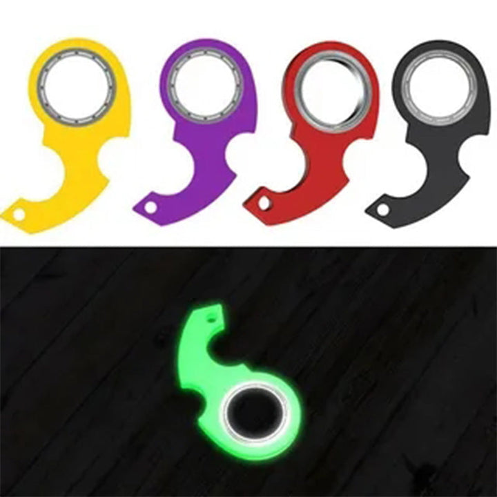 Liten fidget spinner nøkkelring, enkel å ha med for avslapning.