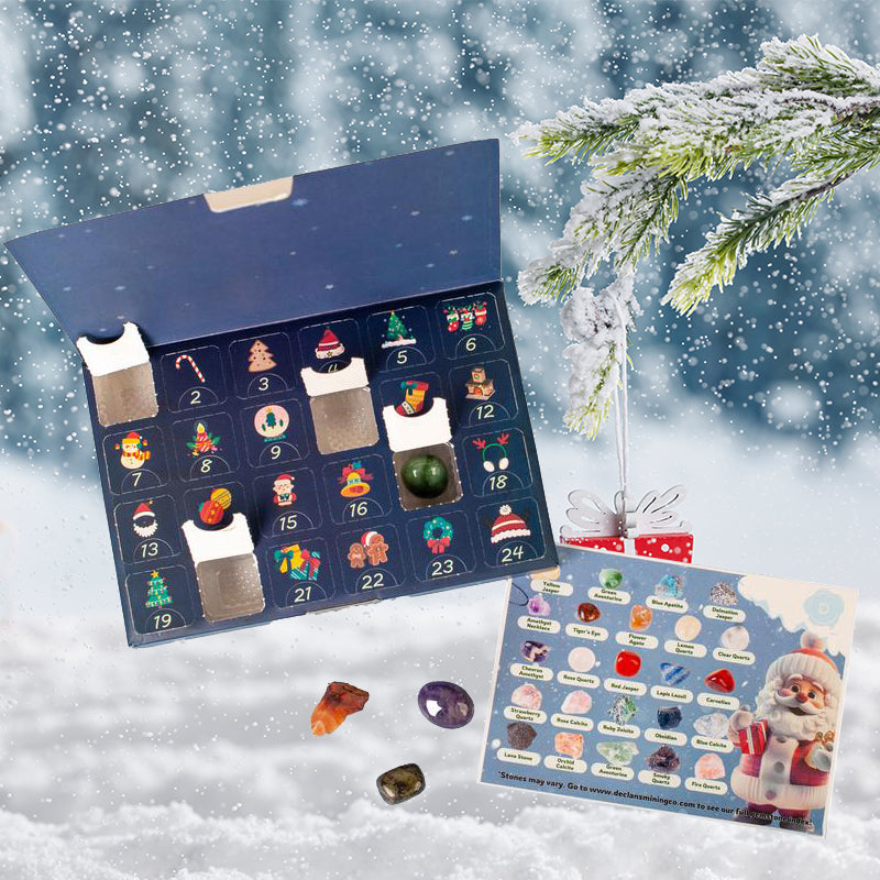Krystallentusiastens drøm: Adventskalender med daglige overraskelser av mineraler.