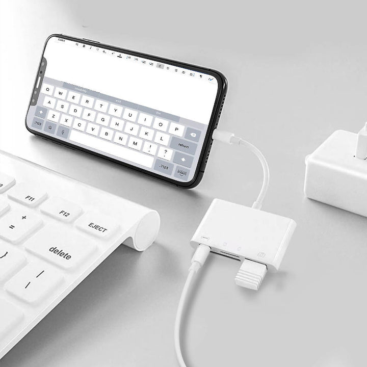 Universell mobil kortleser for sømløs dataoverføring mellom ulike plattformer via SD/TF og USB-C.