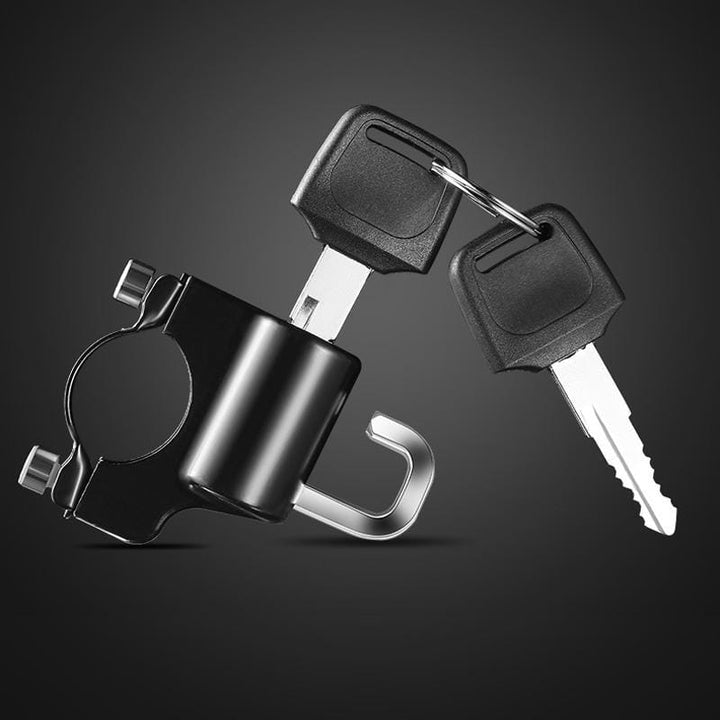 Kompakt og solid sykkellås/bagasjelås i aluminium for motorsykkel og scooter hjelm. Enkel montering.