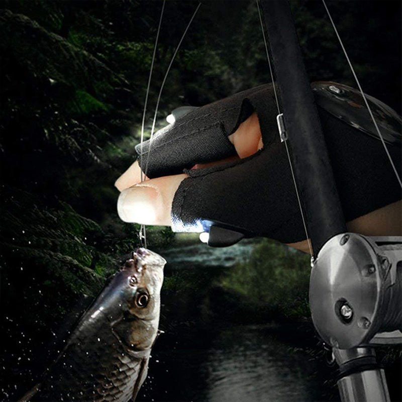 LED-arbeidshansker for frie hender under arbeid, fiske eller camping. En hendig gaveidé.
