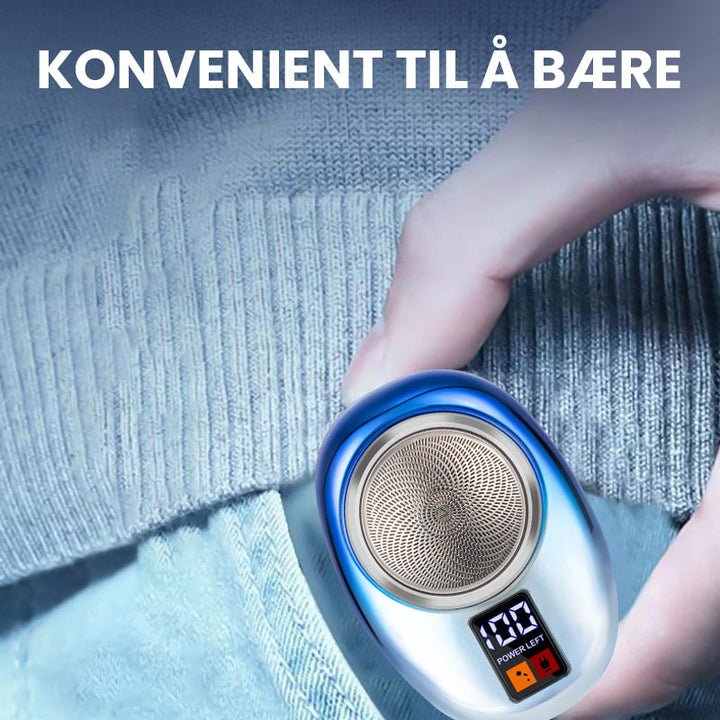 Reiseklar kompakt barbermaskin med lang batterilevetid for glatt resultat.