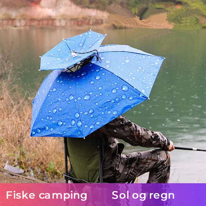 Praktisk unisex paraplyhatt. Ideell for henderfri bruk under utendørsaktiviteter og solbeskyttelse.