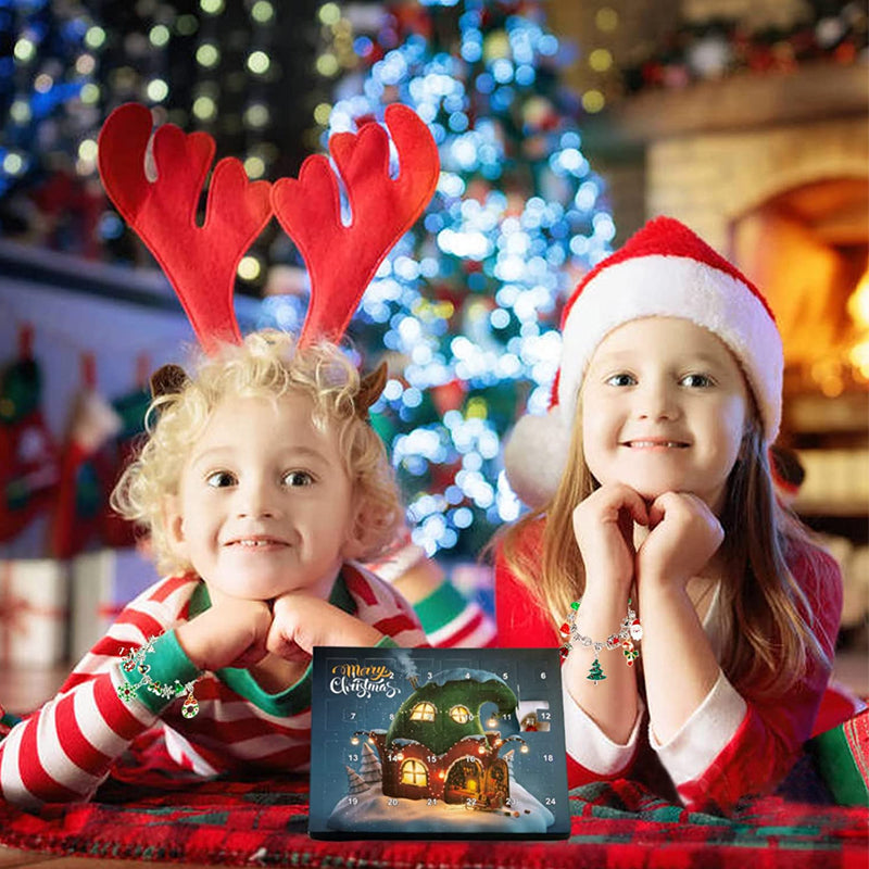 Unik julekalender for barn: et komplett sett for å skape flotte armbånd og smykker selv.