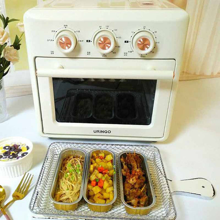 Stabelbare aluminiumsfoliebokser, perfekt for matlaging på grillen eller i ovnen, lett å rydde.