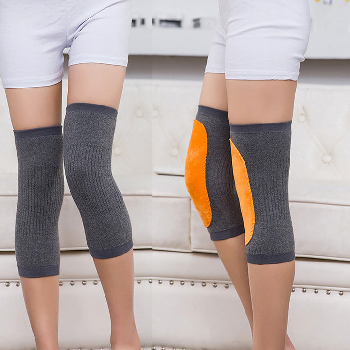 Varme og myke unisex knebeskyttere i strikket kasjmir/polyester, optimal for vinterens kulde.