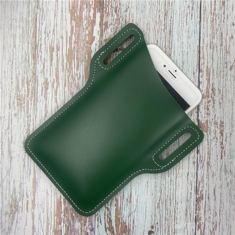 Sikker mobilveske i retro stil, PU-skinn belteveske unisex for telefonen.