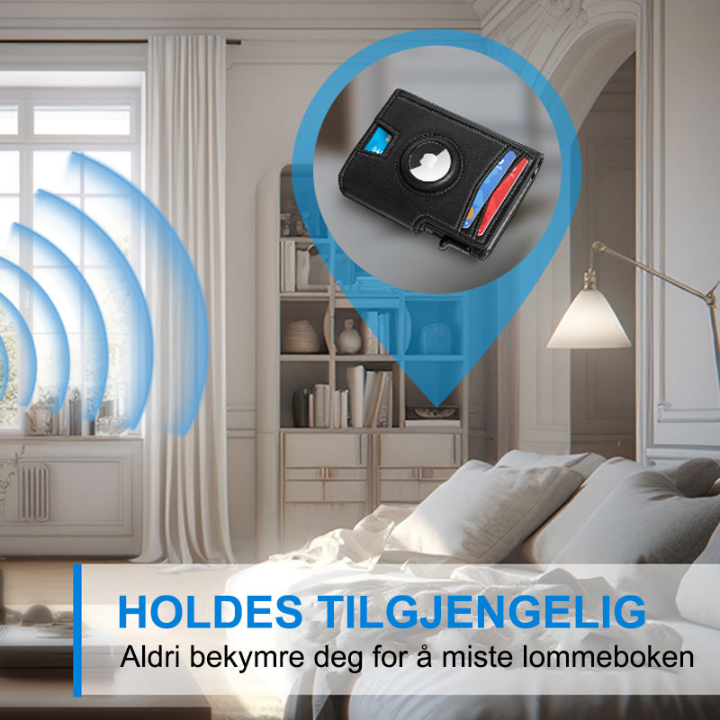 RFID-beskyttet herrelommebok i PU-lær. Trygg og moderne lommebok for menn, ideell for reise.