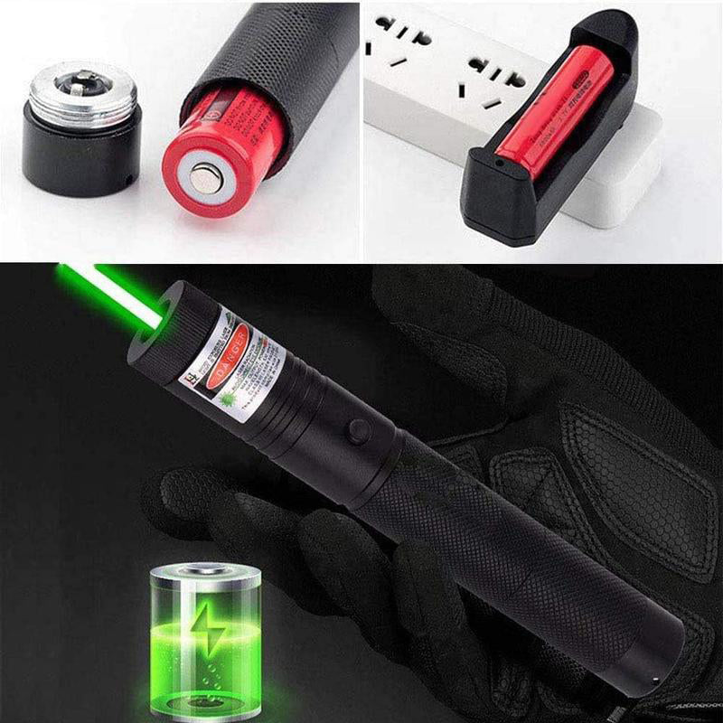Bærbart oppladbart verktøy med laserpeker og lommelykt, essensielt for presentasjoner og fritidsbruk.