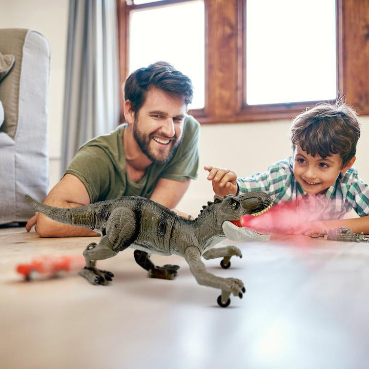 Gøyalt fjernstyrt dinosaurleketøy til barn, med realistisk design & tåke.