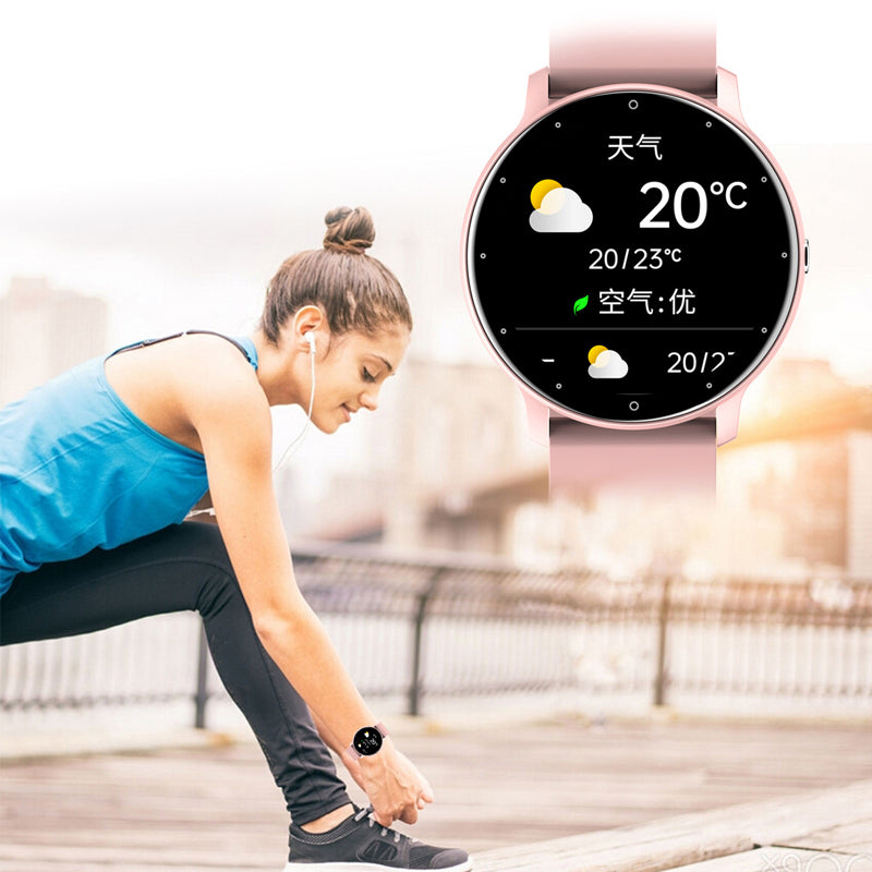 Unisex smartklokke med avansert aktivitetsmåler, vanntett design og klar berøringsskjerm for helse og fitness.