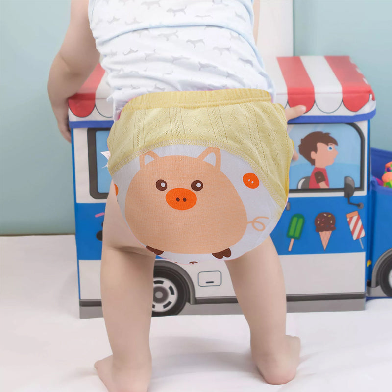 Komfortabel baby treningstruse for pottetrening, lekkasjesikker og gjenbrukbar i myk bomull.