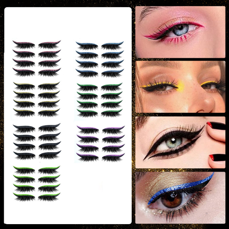 Gjenbrukbare eyeliner klistremerker for enkelt kattøye. Perfekt for rask og stilig sminke.