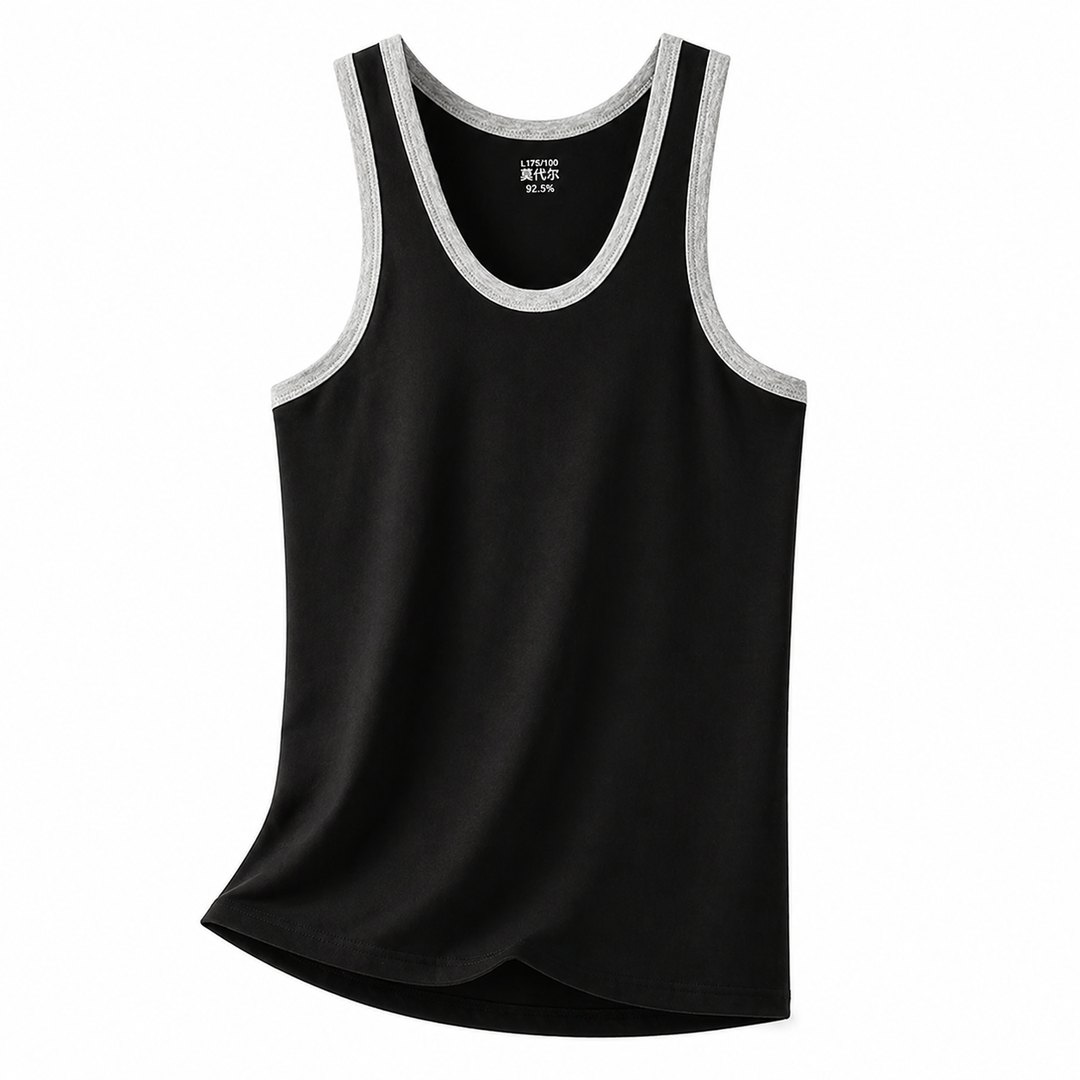 Myk herresinglet i bomull med sporty look, egnet for trening, hverdags og aktiv bruk.
