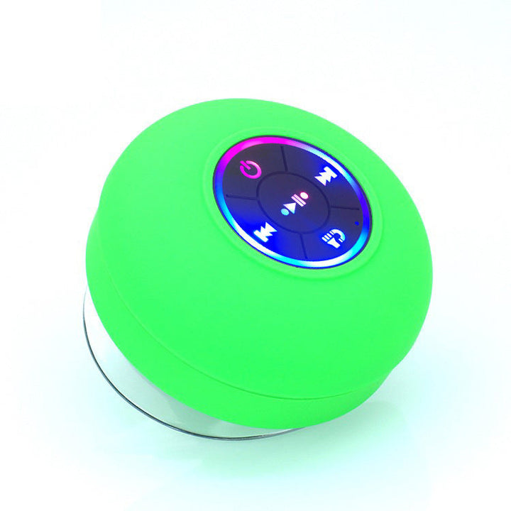 Liten og robust vanntett høyttaler med Bluetooth, LED-lys, ideell for alle anledninger.