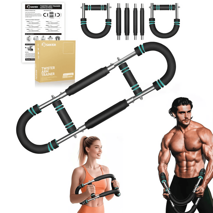 Kompakt unisex armstyrketrener med justerbar motstand for fitness og målrettet armstyrke trening.