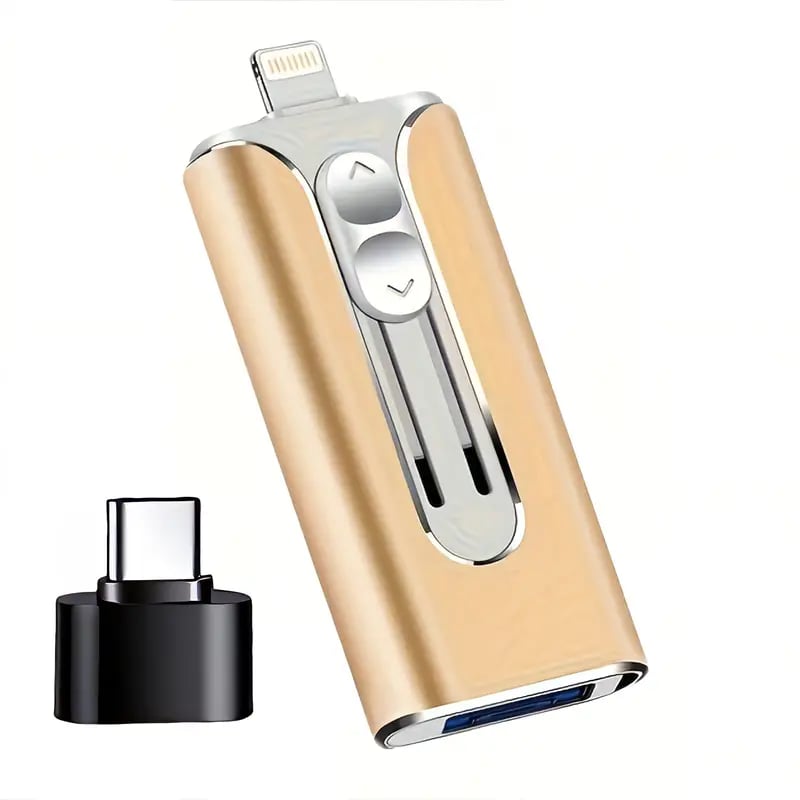 4-i-1 USB-minnepinne for iPhone. Overfør filer mellom iPhone, Android og PC med denne universelle enheten.
