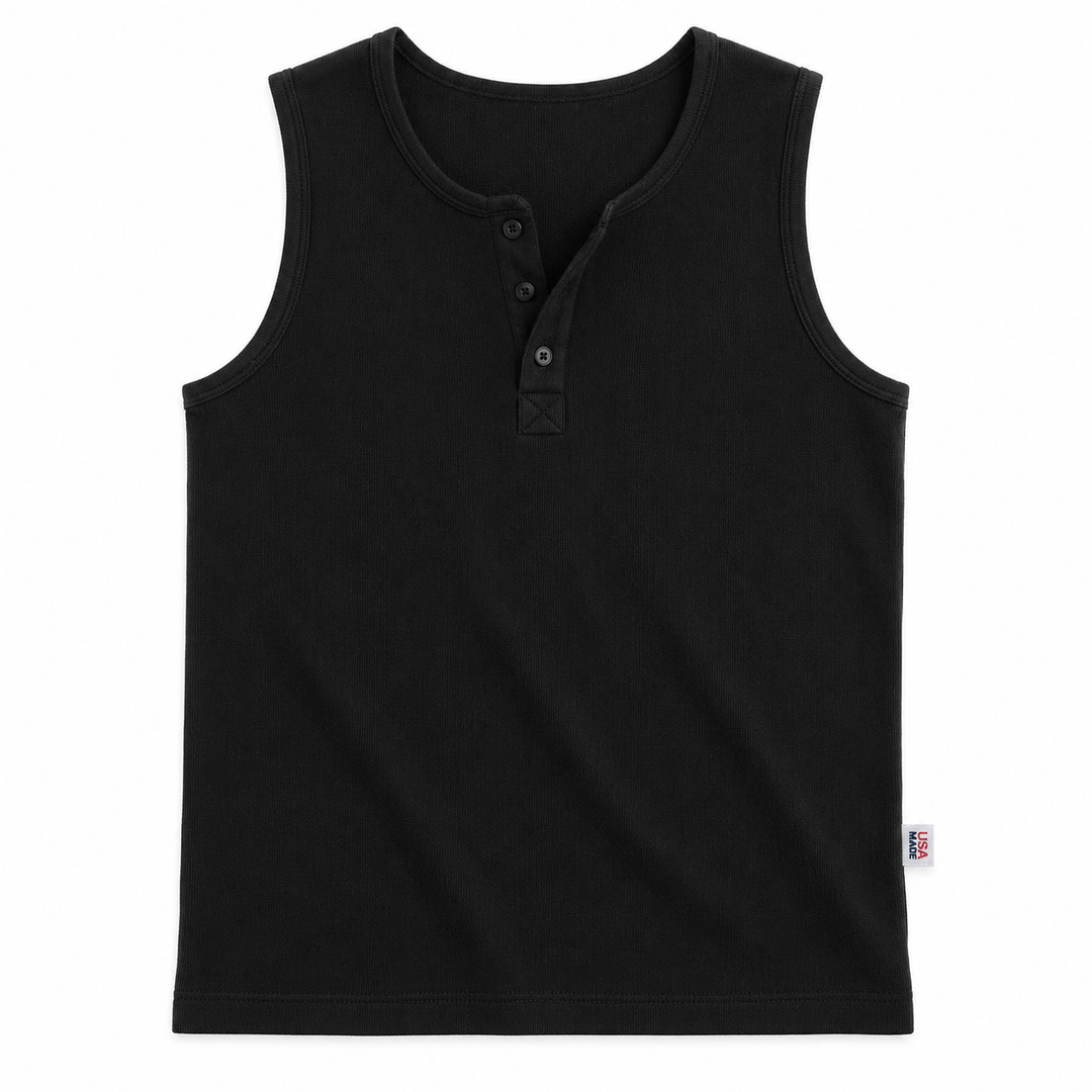 Herre koreansk knappetopp, ermeløs tanktopp for sommer. Trendy design for streetwear og komfortabel mote.