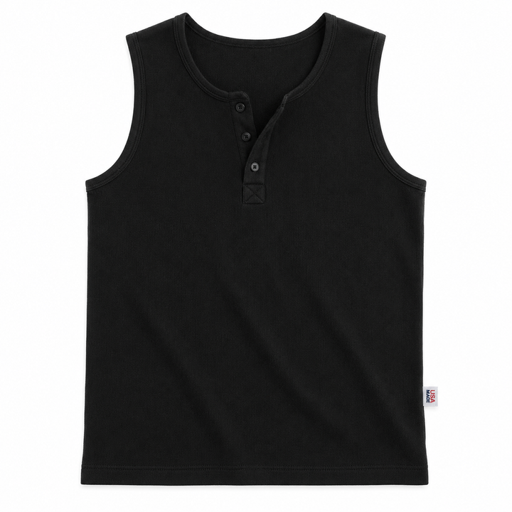 Herre koreansk knappetopp, ermeløs tanktopp for sommer. Trendy design for streetwear og komfortabel mote.