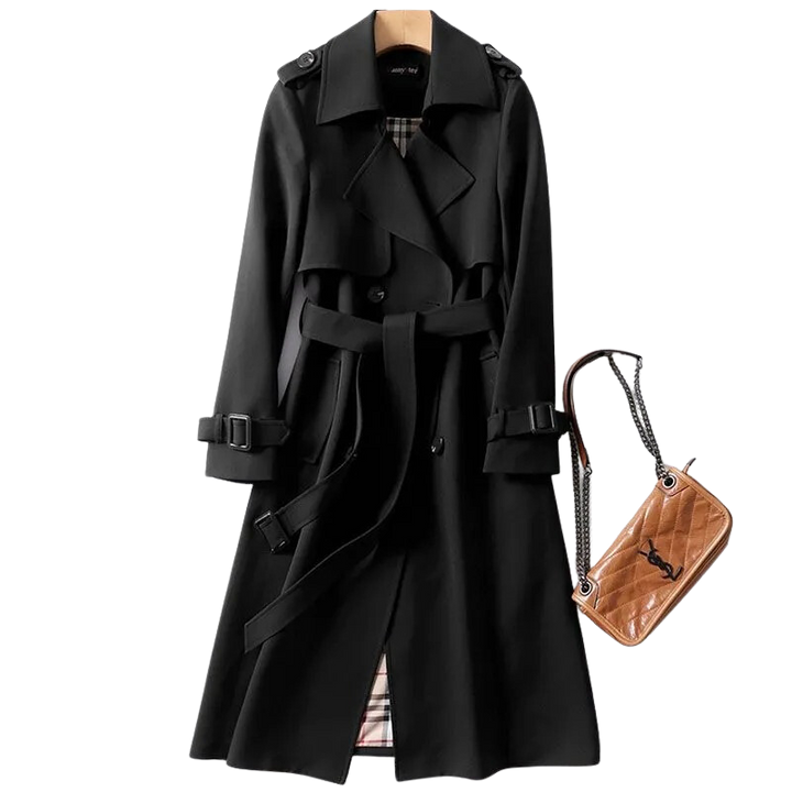Vinterkåpe trenchcoat for kvinner, varm og elegant damekåpe i tidløs stil.