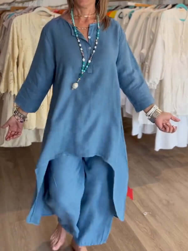 Stilig linsett for dame, perfekt for avslappet eleganse og pustende komfort.