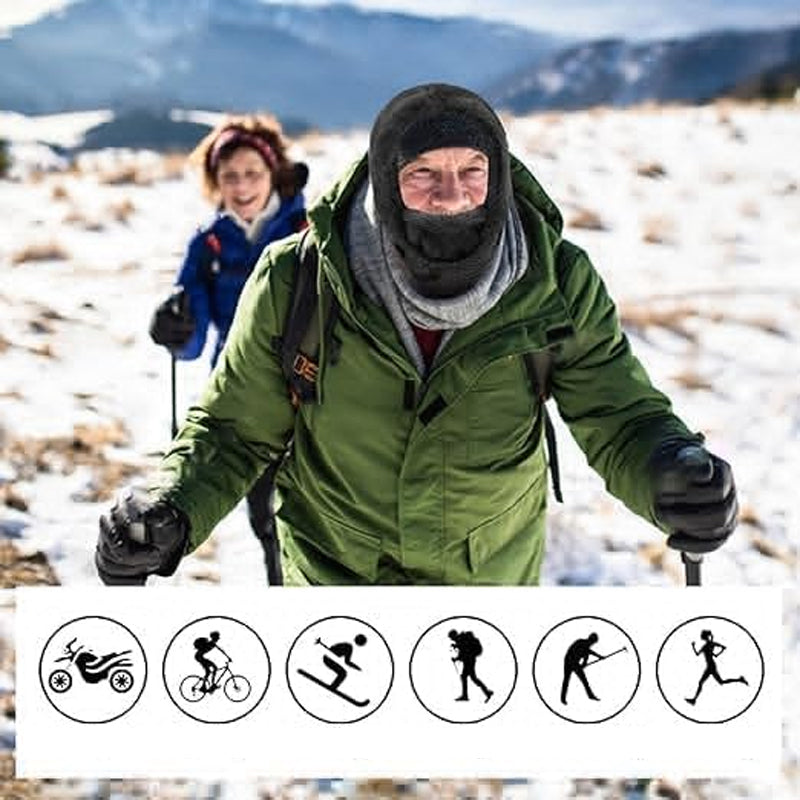 Slitesterk unisex skimaske. Varm fleecebalaklava med hette for ski, snowboard og snøsport.