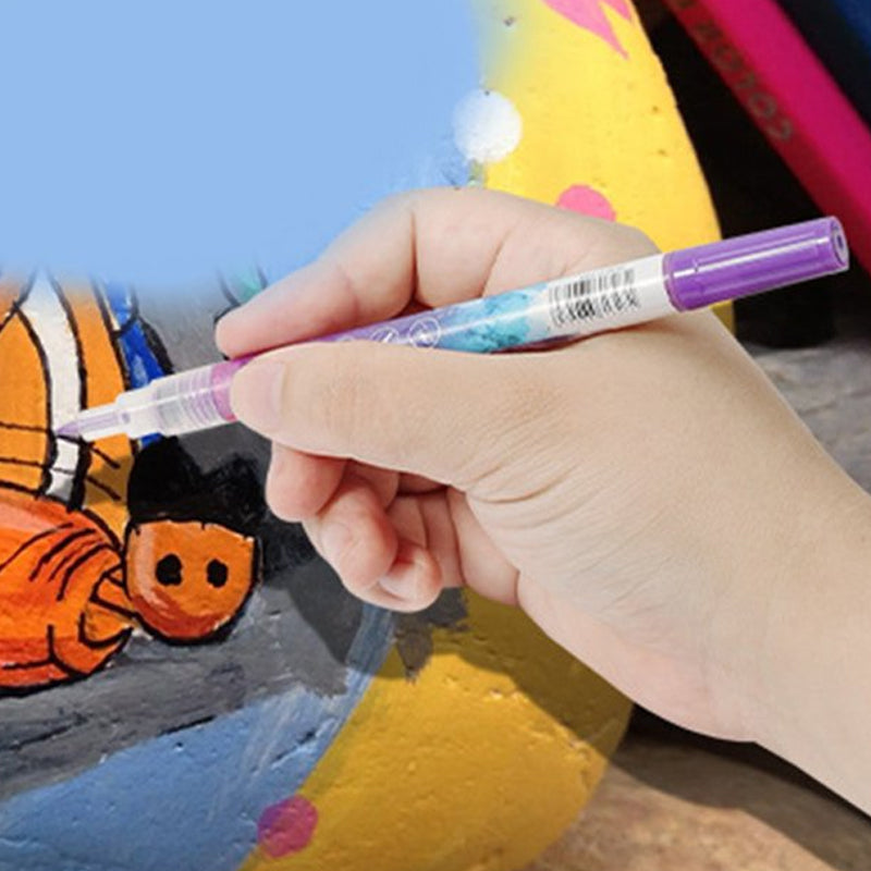 Komplett sett med 12 neglepenner for manikyr og kreativ neglekunst.