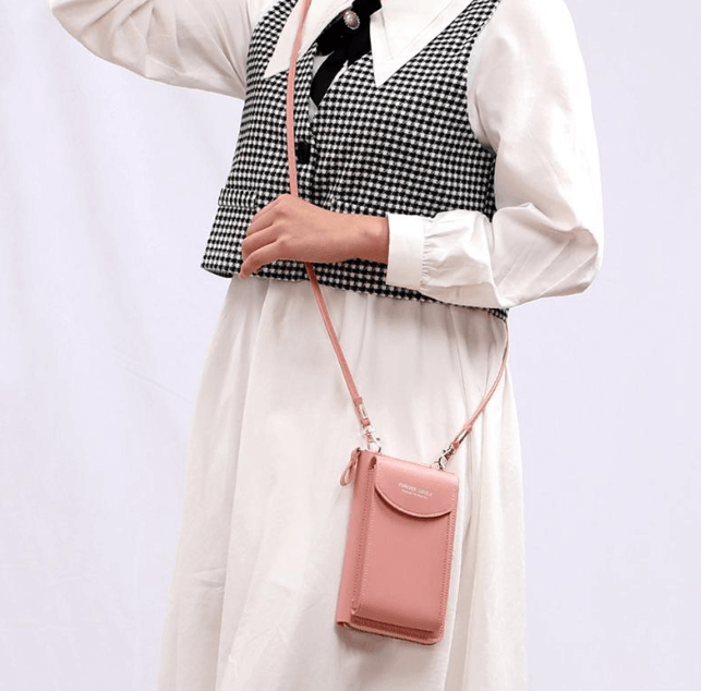 Moderne damemote veske: PU-skinn crossbody med justerbar skulderreim.