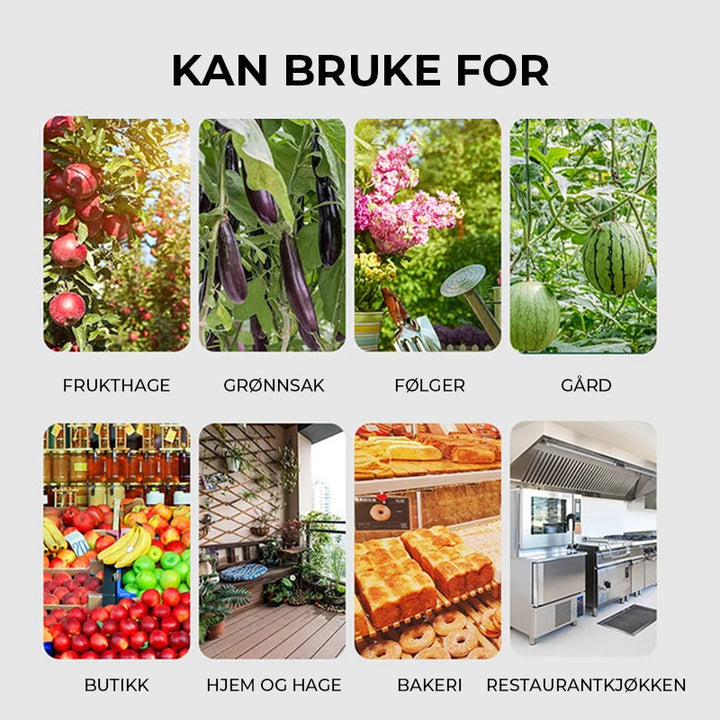 Hengende klebrige feller i gult og grønt. Effektiv og dekorativ insektsbekjempelse for alle områder.