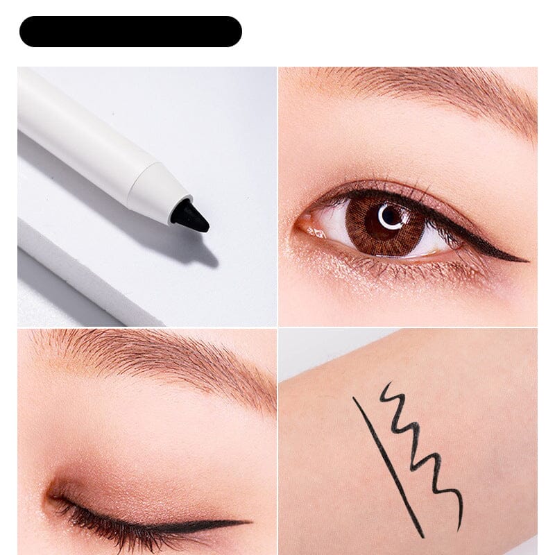 Emballasje for hurtigtørkende, vanntett eyeliner. Langvarig øyesminke-kosmetikk for dame.