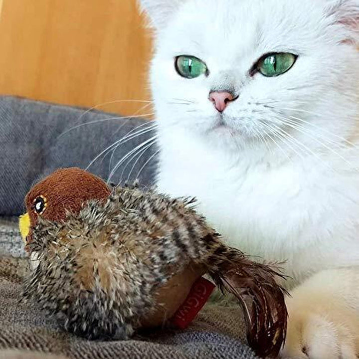 Lekeutstyr: Kvitrende fugleleke som fremmer jaktinstinkt hos katt.