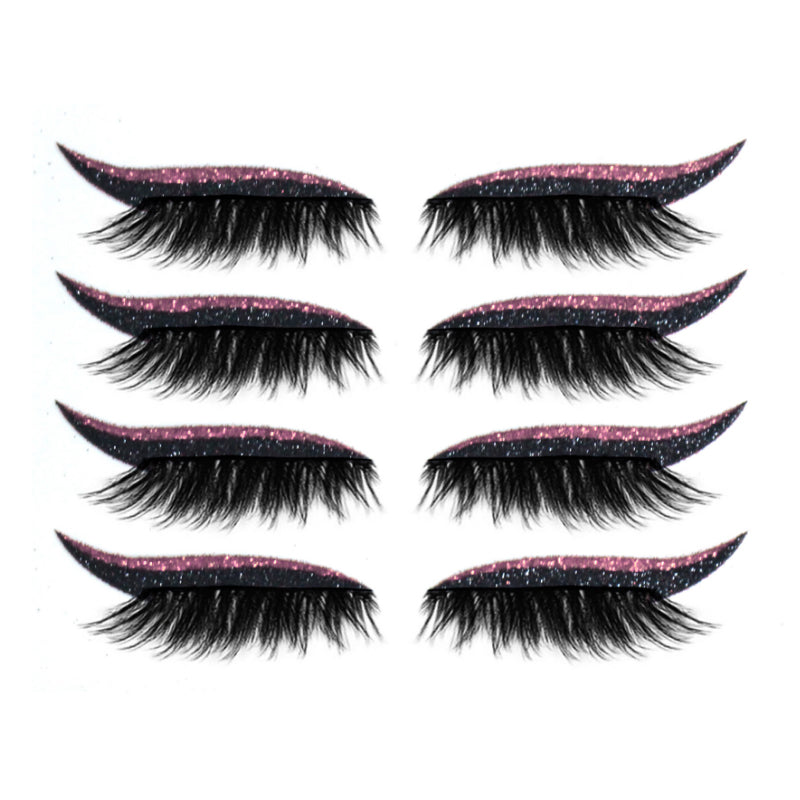 Få et glamorøst kattøye med gjenbrukbare eyeliner & øyenvippeklistremerker for rask og feilfri sminke.