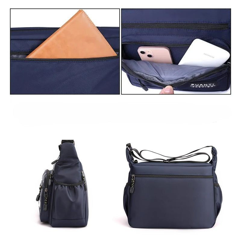 Elegant herreveske for daglig bruk og reise. Lettvekt og med justerbar stropp for optimal komfort.