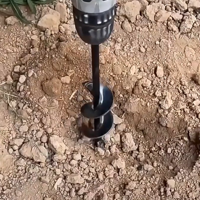 Effektivt hage jordbor, spiralbor for drill som forenkler all planting av løk og planter.