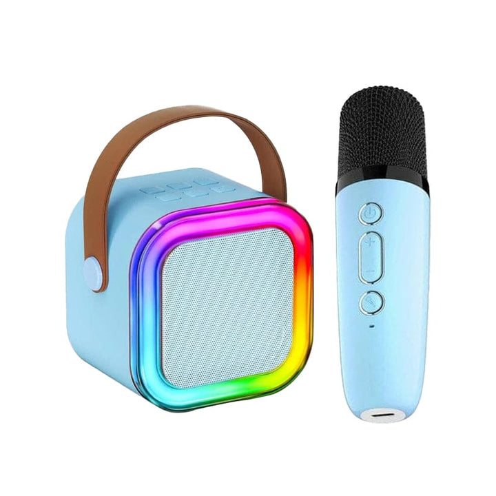 Fargerik og robust bærbar karaoke maskin for aktive barn.
