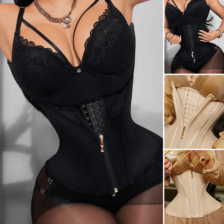 Slankende shapewear tank top med glidelås for kvinner. Midjetrener effekt, komfortabel hverdag.
