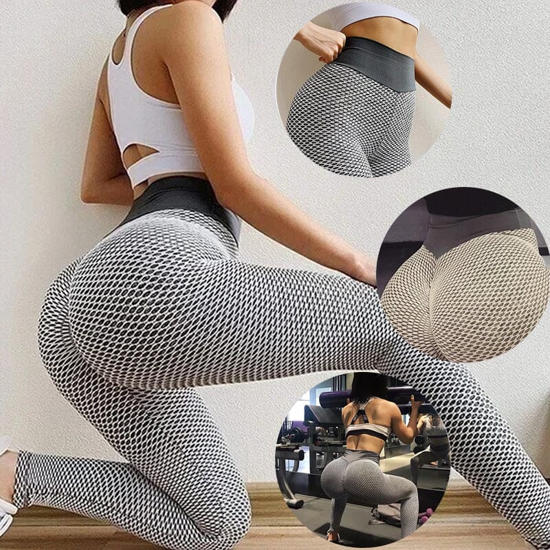 Kvinner rumpeløft leggings med høy midje i pustende stoff. Ideell for aktiv trening.