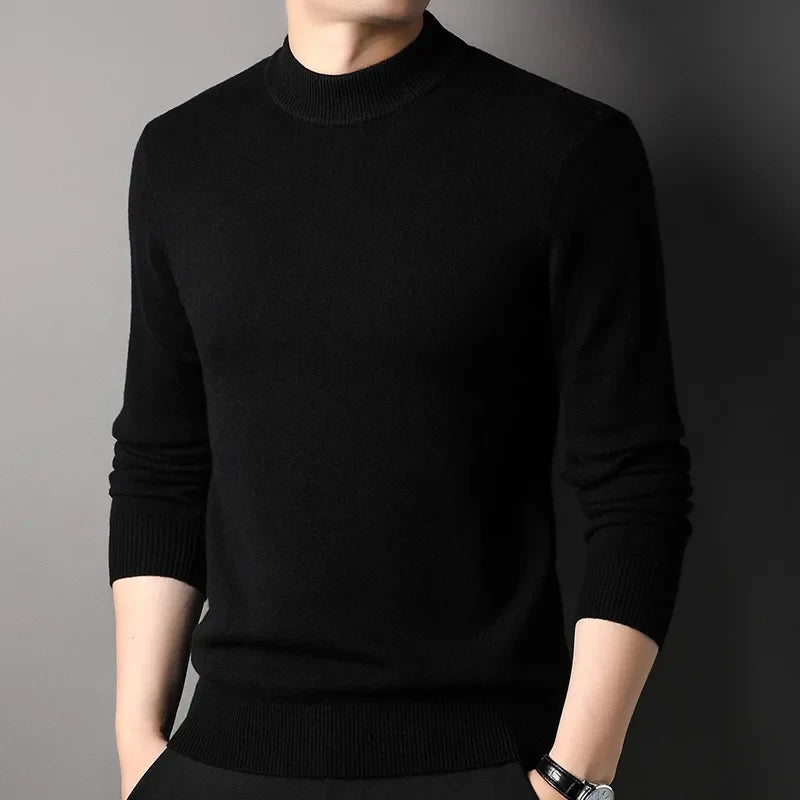 Stablet herre ullgenser i 450g tykk cashmere-miks. Klassisk, varm vintergenser for menn.