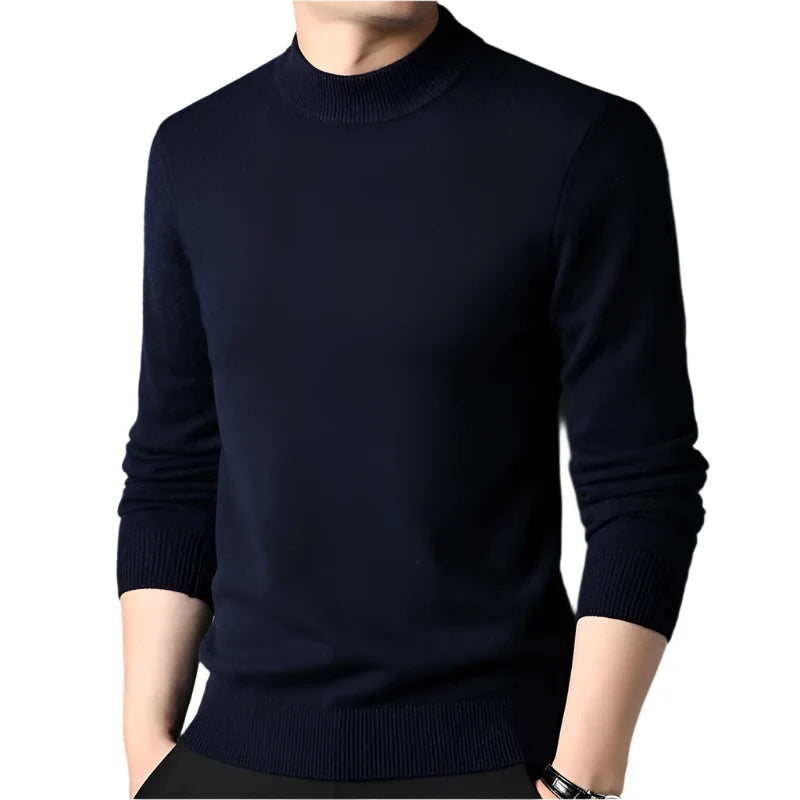 Tykk herre ullgenser i cashmere-miks (450g) for vinteren. Klassisk, varm og komfortabel.