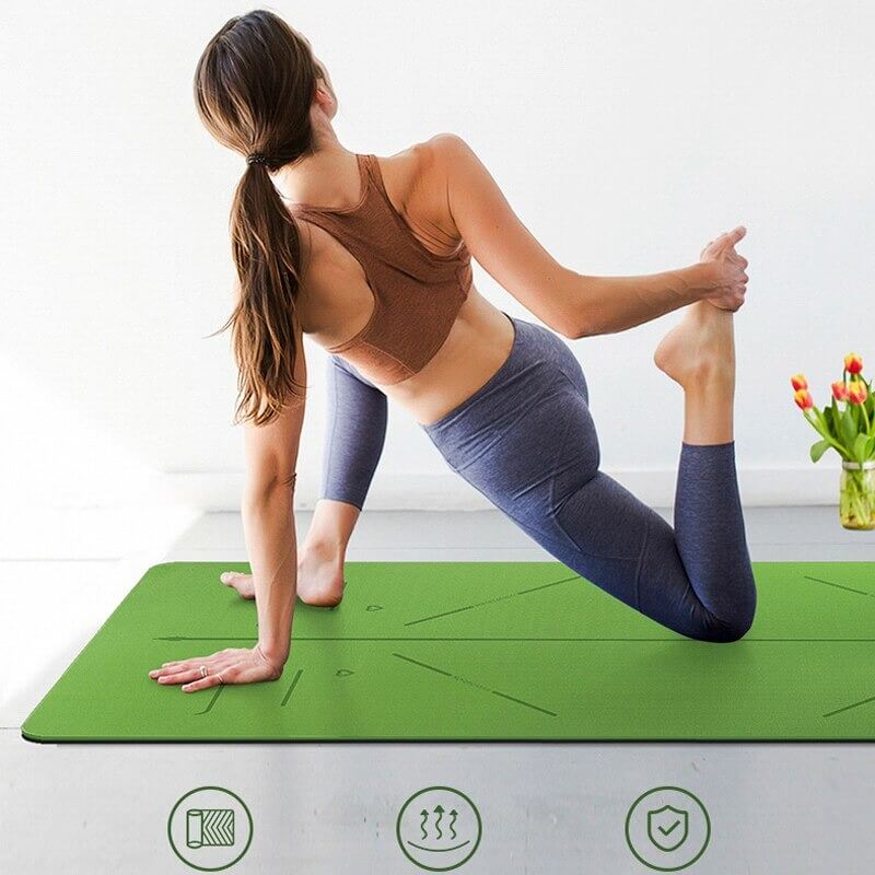 Miljøvennlig TPE yogamatte med utmerket grep. Sklisikker treningsmatte for all hjemmetrening.