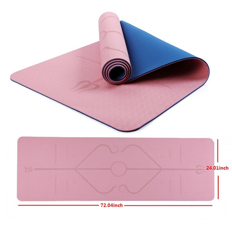 Sklisikker yogamatte for kvinner og menn, perfekt for yoga, pilates og trening. Komfortabelt TPE-grep.