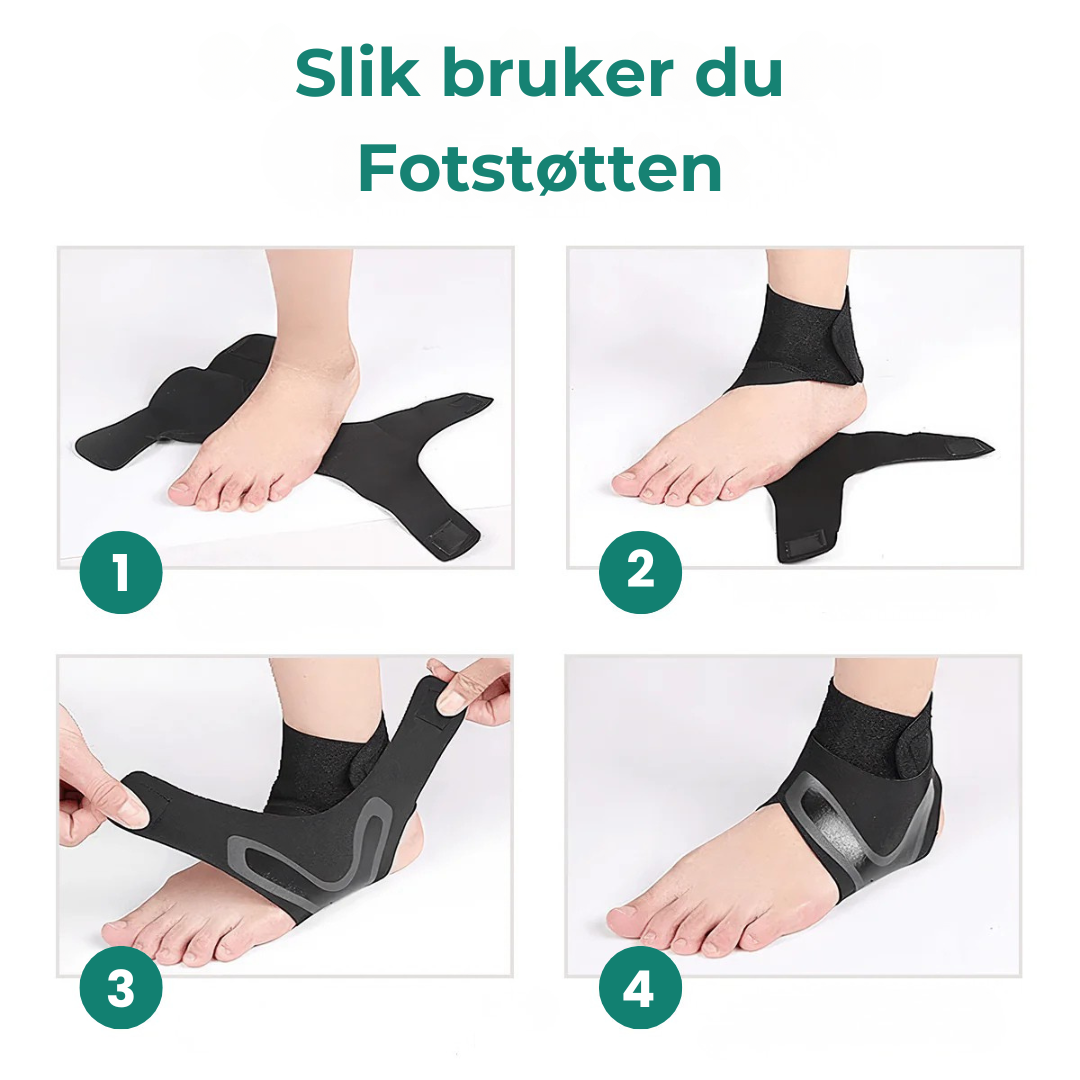 Komfortabel fotstøtte som lindrer smerter fra plantar fasciitt, pronasjon og hælsmerter. Ideell for daglig bruk.