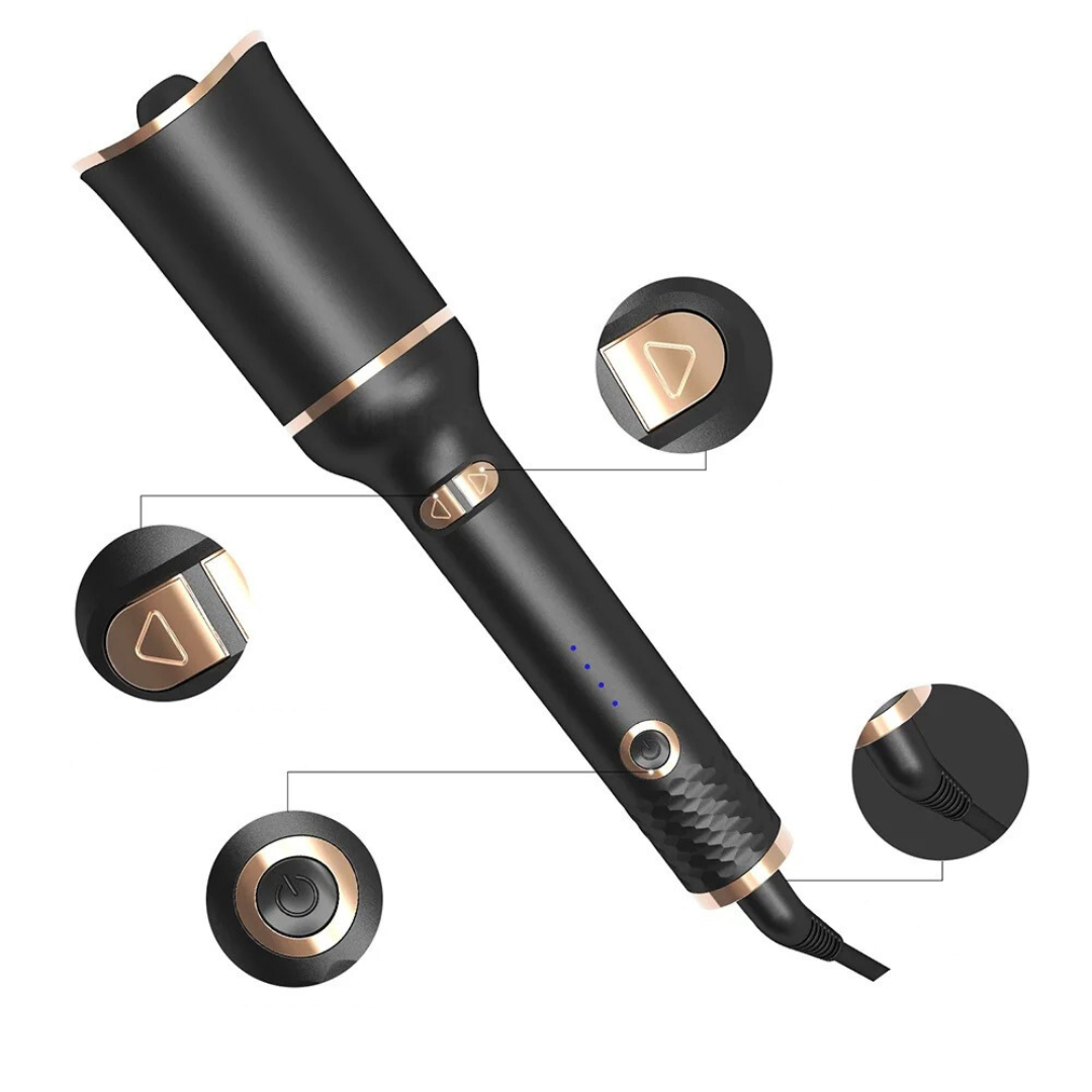 Glamorøse, definerte krøller stylet med en automatisk krølltang. Skånsom varmestyling for langvarige resultater.