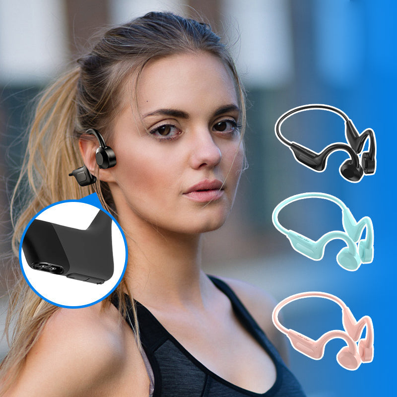Kompakte bone conduction sportshodetelefoner. Trådløse, gir god lyd og omgivelseslyd.